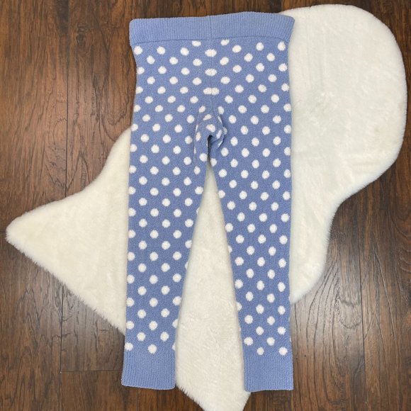 Honeydew Leggings XL Blue White Polka Dot Fuzzy Knit Sleep Lounge Pants Women's - Picture 8 of 14